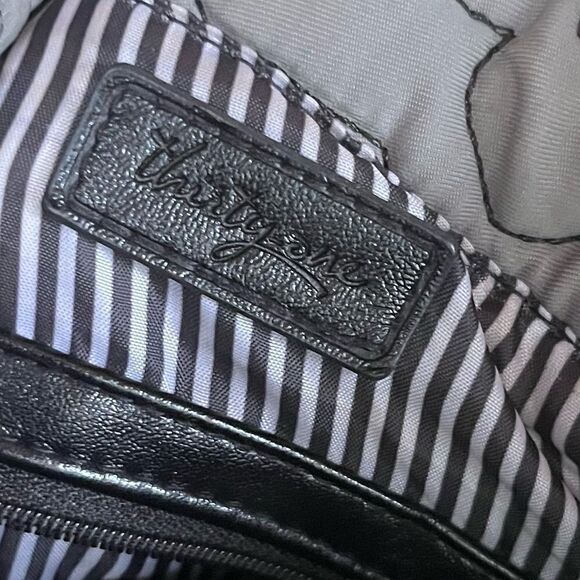 Thirty-One Quilted Poppy Floral Crossbody Bag Gray Black - Picture 7 of 11